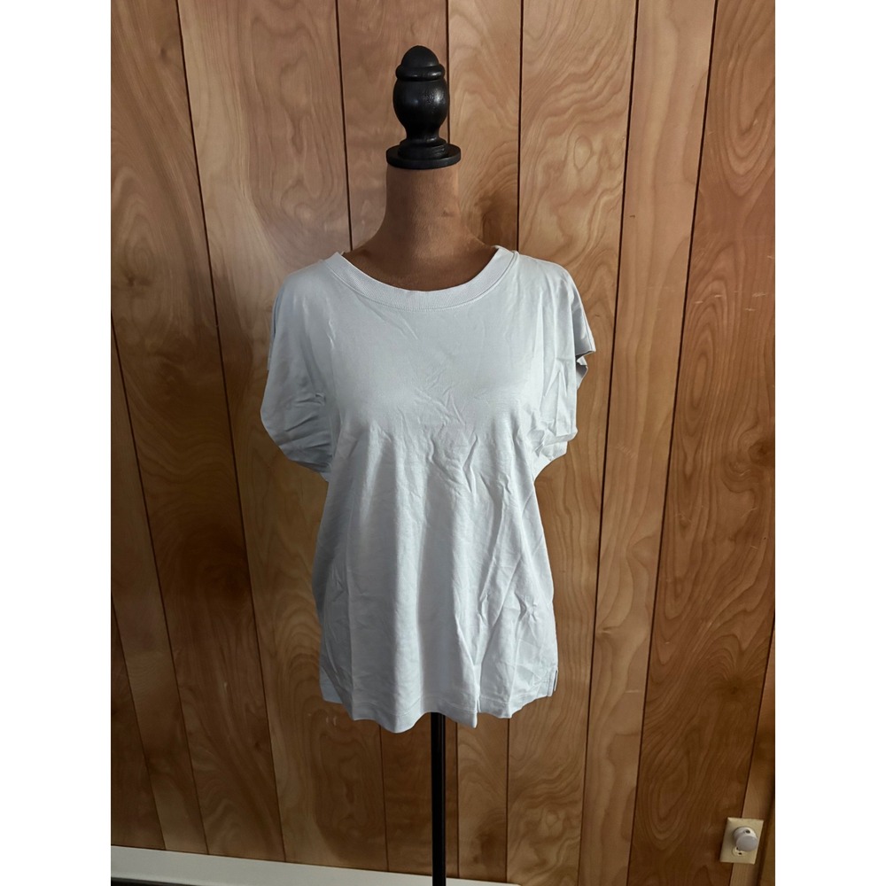 LOFT‎ Womens Light Blue Cotton Modal Short Sleeve Crew Neck Tee Shirt XS NEW